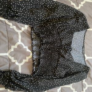 black polka dot crop top